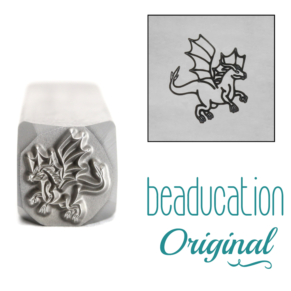 Metal Stamping Tools Dragon Flying Right Metal Design Stamp, 11mm - Beaducation Original